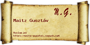Maitz Gusztáv névjegykártya
